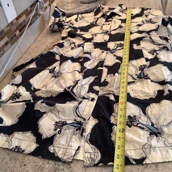 La fe’e maraboutee size 42 US LG Blue and White Floral Button Down Shirt Dress - Picture 7 of 10